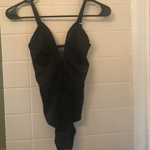 Out From Under Silky Bodysuit w Mesh Insert